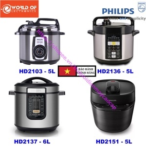 Nồi áp suất điện Philips HD2137/65 6L