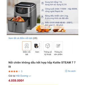 Nồi chiên hấp Kalite Steam 7