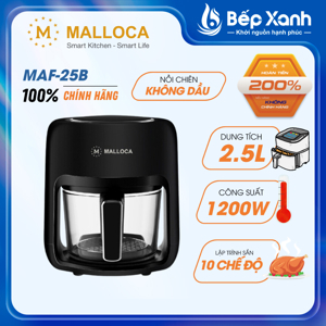 Nồi chiên không dầu thủy tinh Malloca MAF-25B
