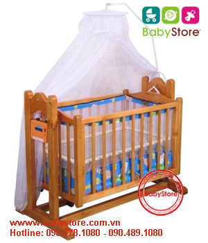 Nôi cho bé bằng gỗ hai tầng cao cấp Autoru - 5 sao