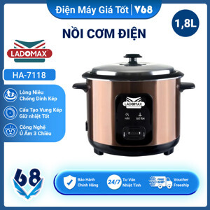 Nồi cơm điện 1.8L nắp rời Ladomax HA-7118