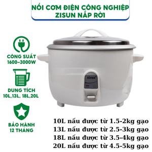 Nồi cơm điện công nghiệp Zisun 10 lit