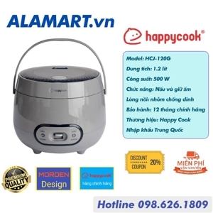 Nồi cơm điện Happy Cook HCJ-120G, 1.2L