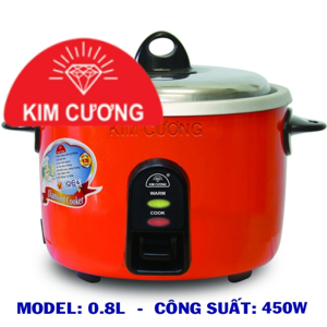 Nồi cơm điện Kim Cương - Nồi cơ nắp rời, 0.8 lít, 2500W