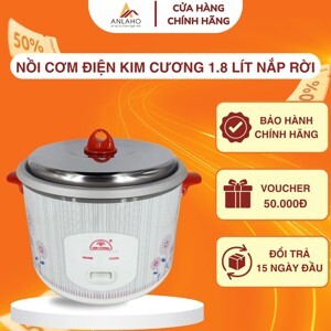 Nồi cơm điện Kim Cương - Nồi cơ nắp rời, 1.8 lít, 700W