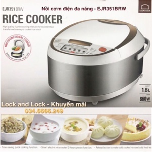 Nồi cơm điện Lock&Lock EJR351BRW - 1.8L, 860W