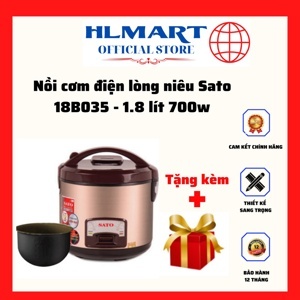 Nồi cơm điện lòng niêu Sato 18B035 1.8L