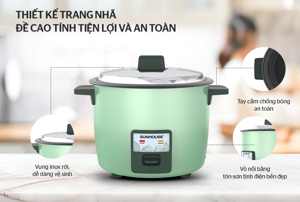 Nồi cơm điện nắp rời Sunhouse SHD8133