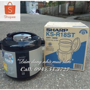 Nồi cơm điện Sharp KS-R18STV (KSR18STV) - Nồi cơ, 1.8 lít, 600W
