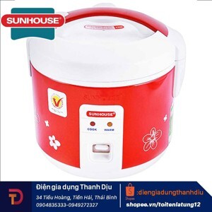 Nồi cơm điện Sunhouse SHD8211 1.2L (Đen phối Trắng)