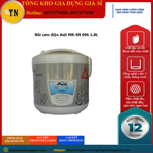 Nồi cơm điện tự động AiDi MR-SM09K, 1.8 lít