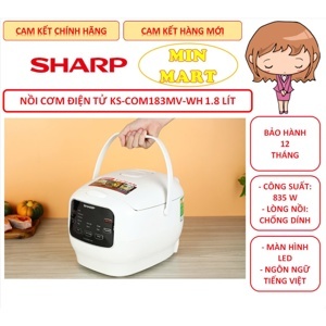 Nồi cơm điện tử Sharp 1.8 lít KS-COM183MV-WH