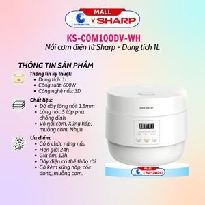 Nồi cơm điện tử Sharp KS-COM100DV - 1 lít