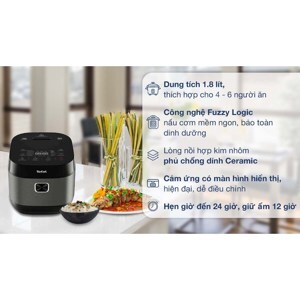 Nồi cơm điện tử Tefal Delirice Plus 1.8L RK776B68