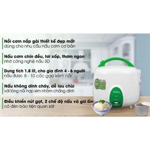 Nồi cơm nắp gài Delites NCG1010, 1.8 lít