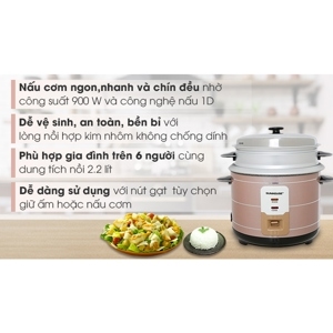 Nồi cơm nắp rời Sunhouse SHD8135 - 2.2 lít