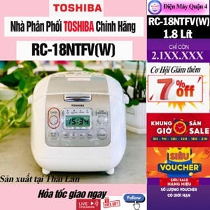 Nồi cơm Toshiba RC-18NTF điện tử 1.8 lít - Chính hãng 2021