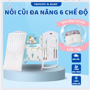 Nôi cũi em bé đa năng 6 chế độ Chilux