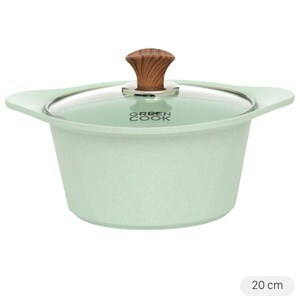 Nồi đúc đáy từ men đá xanh ngọc 20 cm Green Cook GCS05-20IH công nghệ Hàn Quốc