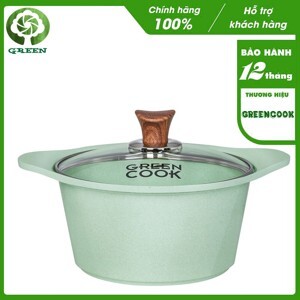 Nồi đúc đáy từ men đá xanh ngọc 24 cm Green Cook GCS05-24IH công nghệ Hàn Quốc