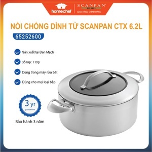 Nồi hầm chống dính có nắp SACNPAN ,65252600 2 quai CTX 6,2lit