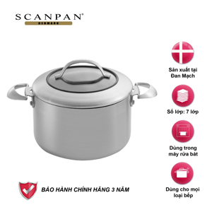 Nồi hầm chống dính có nắp SCANPAN 65252000 2 quai CTX 3,5 lit