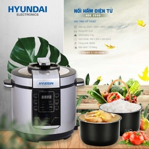 Nồi hầm điện tử Hyundai HDE 2500S 6L 900W