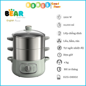 Nồi hấp điện Bear DZG-D80D2