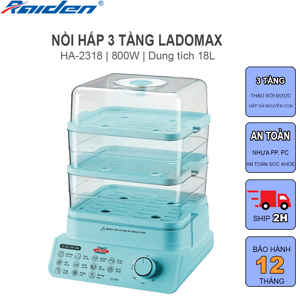 Nồi hấp điện Ladomax HA-2318, 18 Lít