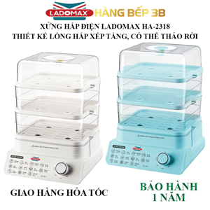 Nồi hấp điện Ladomax HA-2318, 18 Lít