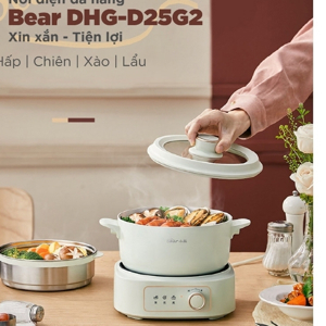 Nồi hấp và nấu lẩu điện đa năng Bear DZG-D80G5