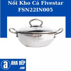 Nồi inox 3 đáy cao cấp chống dính Fivestar nắp kính FSN22IN005