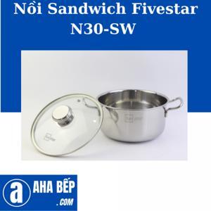 Nồi inox 3 đáy nắp inox Fivestar 30cm N30-SW