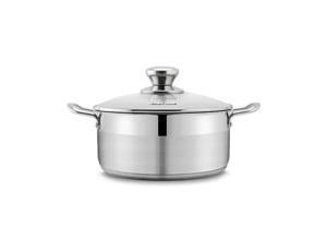 Nồi inox 3 đáy nắp kiếng 20cm Smartcook SM2401MN