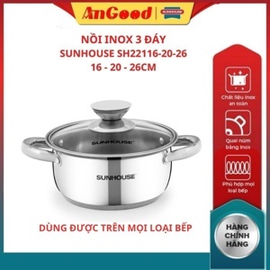 Nồi Inox 3 đáy Sunhouse SH22116 - 16cm