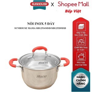 Nồi Inox 5 đáy Sunhouse Mama SHG2520MSD