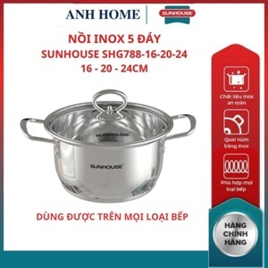 Nồi inox 5 đáy Sunhouse SHG788 20cm