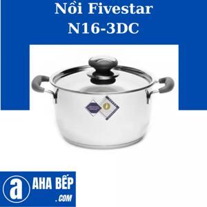 Nồi inox cao cấp quai silicone thân cool 3 đáy 16cm FIVESTAR N16-3DC (N16-3DC)