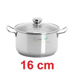 Nồi inox nắp kiếng Fivestar N16-3DG - 16 cm, 3 đáy