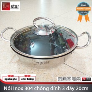 Nồi kho cá 3 đáy chống dính Fivestar 20cm FSN20IN005