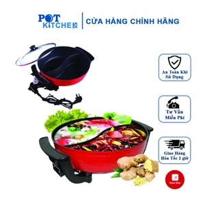 Nồi lẩu điện 2 ngăn 32cm KWT-8805