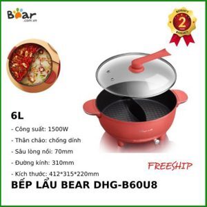 Nồi lẩu điện 2 ngăn Bear DHG-B60U8