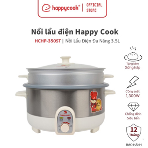 Nồi Lẩu Điện Có Xửng Happy Cook HCHP-350ST (3.5L)