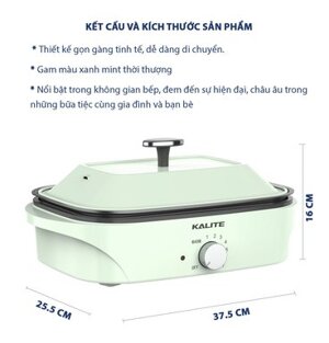 Nồi lẩu nướng đa năng Kalite KL-663