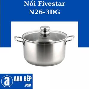 Nồi luộc gà Fivestar N26-3DG - 26 cm, 3 đáy, nắp inox