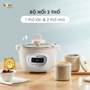 Nồi nấu chậm đa năng kèm lồng hấp 1.6L Bear DDZ-D16J3