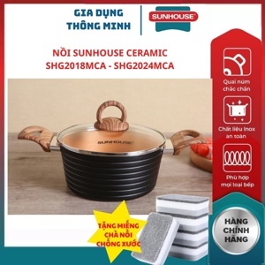 Nồi nhôm Ceramic đáy từ Sunhouse SHG2020MCA