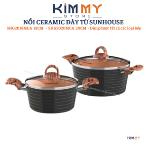 Nồi nhôm Ceramic đáy từ Sunhouse SHG2020MCA