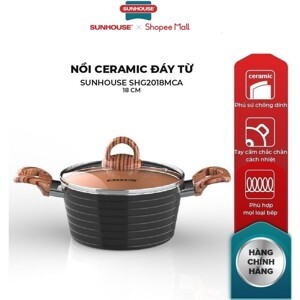Nồi nhôm chống dính đáy từ Sunhouse SHG2018MCA - 18 cm