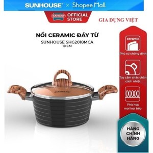 Nồi nhôm chống dính đáy từ Sunhouse SHG2018MCA - 18 cm